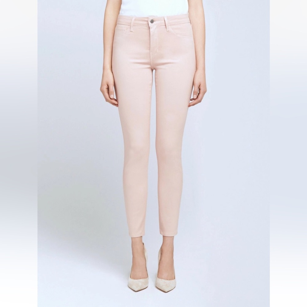 L'AGENCE Margot High Rise Skinny Jeans in Ballerina Pink - Picture 6 of 6